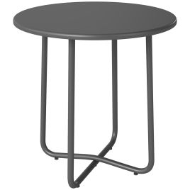Rosshaw Dark Grey Metal Side Table - 48cm