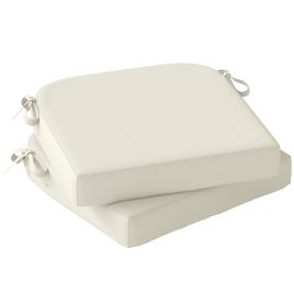 Staford Cream White Polyester Chair Seat Cushions Set of 2 - 40cm