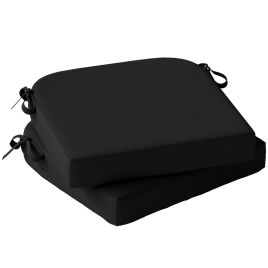 Staford Black Polyester Chair Seat Cushions Set of 2 - 40cm