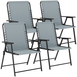 Winvale Light Grey Steel Folding Chairs Set of 4 - 60cm