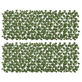 Valar Green Fabric Artificial Trellis Fences Set of 2 - 100cm