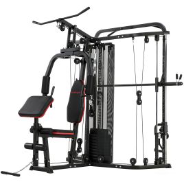 Zenena Black Steel Multi Gym Smith Machine with 65kg Weight Stack - 210cm