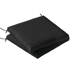 Elmton Black Polyester Chair Cushions Set of 2 - 50cm