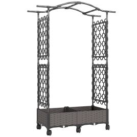 Wexeth Black Steel Planter with Arch Trellis - 40cm