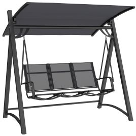 Beldene Grey Metal 3 Seat Canopy Swing Chair - 188cm