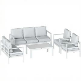 Camhall Aluminium 5 Pieces Sofa Set - White