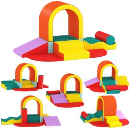 Dorier PU Leather Kids Soft Playset 10PCs Foam Climbing Blocks - 82cm