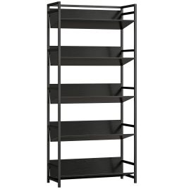 Dormont Black Steel 5 Tier Bookcase - 80cm