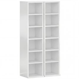 Winheir High Gloss White Particle Board Bookcase Set of 2 - 21cm