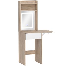 Marridg Natural Wood Dressing Table and LED Lights - 45cm