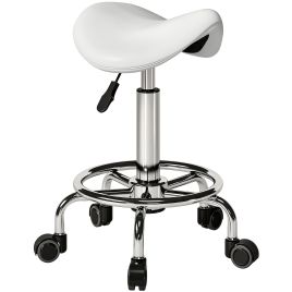 Yorvale White Salon Saddle Stool - 36.5cm