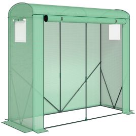 Briheir Green Steel Greenhouse with Roll-Up Door and 2 Mesh Windows - 200cm