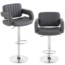 Broton Grey Plywood Bar Stool Set of 2 - 57.5cm
