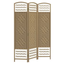Iveglen Natural Wood Pine Wood Room Divider - 120cm