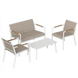 Winthor Metal 4 Seater Sofa Set - Khaki