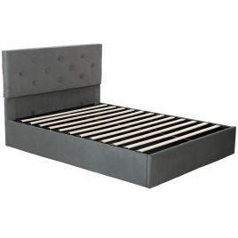 Dorwick Kingsize Ottoman Storage Velvet Bedframe - Dark Grey