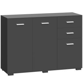 Winwick Black Sideboard with 2 Drawers 3 Doors - 106cm