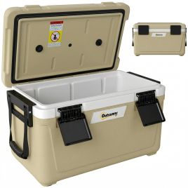 CARWICK Khaki HDPE Insulated Cool Box 42.6L - 38.5cm