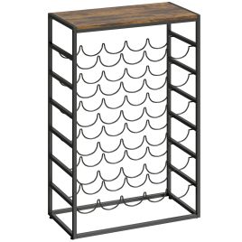 Broglen Rustic Brown Metal Wine Cabinet - 59cm