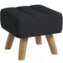 Broford Black Wood Footstool - 27cm
