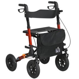 Valona Red Aluminium Rollator Walker - 67cm