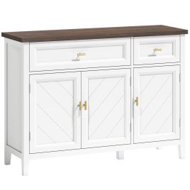 Jarion White Sideboard with 3 Doors, 2 Drawers - 110cm