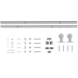 Glydene Silver Stainless Steel Sliding Door Kit 180cm