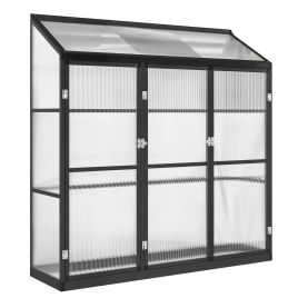 Norar Black Aluminium Greenhouse with Hinged Door - 50cm