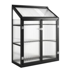 Norix Black Aluminium Greenhouse with Hinged Door - 55cm