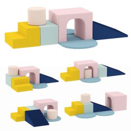 Luxara Velvet 8 Piece Kids Play Blocks Climbing Seti - colored