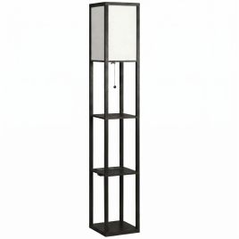 Brothor Black Floor Lamp with Shelves - 26cm