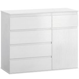 Elmbyrn Sideboard 5 Drawer with Adjustable Shelf - White