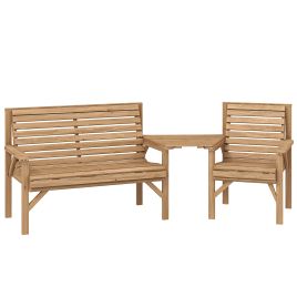 Camford Natural Fir Wood Bench and Detachable Table Set - 121cm