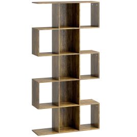 Winshaw Rustic Brown MDF 5 Tier Bookcase - 80cm