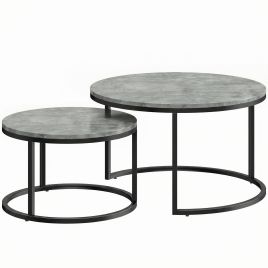 Yorloft Cement Grey Coffee Table Set of 2 - 78.5cm