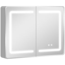 Monant Silver Tempered Glass Bathroom Storage Wall Mirror Cabinet - 80cm