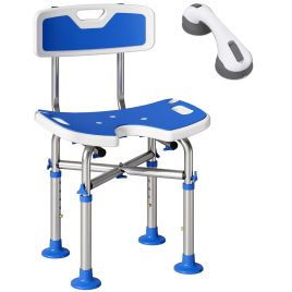 Eldier Blue Aluminium Shower Chair - 48cm
