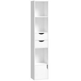 Rosloft White MDF Bookcase - 30cm