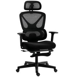 JARANT Ergonomic Mesh Office Chair with 3D Armrests and Rotating Headrest - Black
