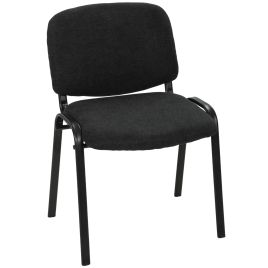 TUNBRIDGE Stackable Ergonomic Meeting Chair with Padded Seat and Curved Backrest - Black