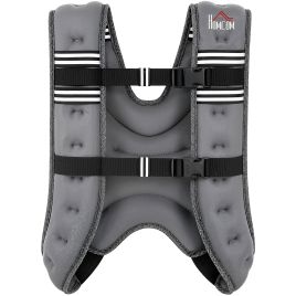 MONJAD 10 kg Adjustable Weighted Vest with Pocket and Reflective Strips for Running and Training - Grey