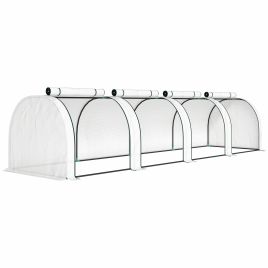 BEECHAM 395 x 100 cm Low Tunnel Garden Greenhouse for Plant Protection - White