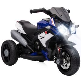 MORTIMER 6V Kids 3 Wheel Electric Ride On Motorcycle with LED Light, Music and Horn - Blue