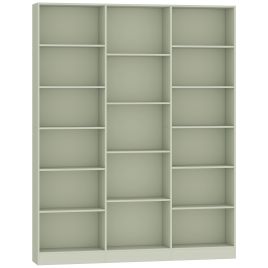 CLEOBURY 6 Tier Open Storage Bookcase with Anti Tip Hardware - Light Green