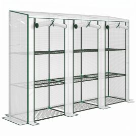 HOUNDON 46 x 215 cm Nine Shelf Greenhouse for Plants - White