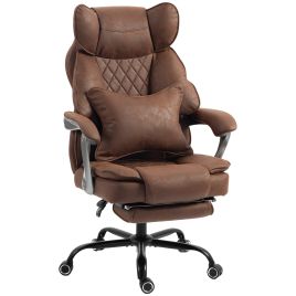 SUMMERFIELD Leathaire Big and Tall Executive Office Chair with Recline and Lumbar Support, 180 kg Capacity - Dark Brown