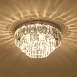 Mount Fixture Crystal Light Chandelier Hallway Living Room
