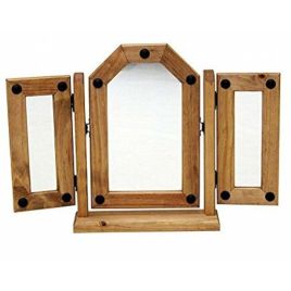Corona Solid Pine Mirror Triple Dressing Table - Mexican Style