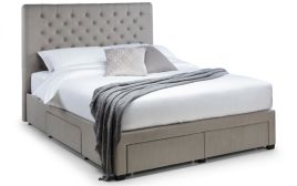 Wilton Deep Buttoned 4 Drawer Duper Kingsize Bed - Grey