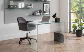 Ischia Bent Glass Desk - Tempered Glass